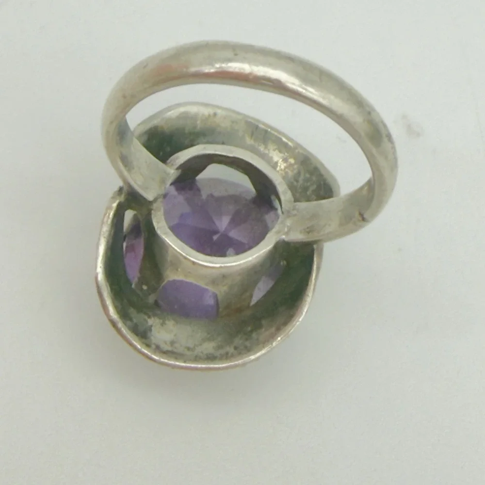 Vtg Taxco Mexico 925 Sterling Alexandrite? Ring Signed FAUS R.  Size 5.75 Read